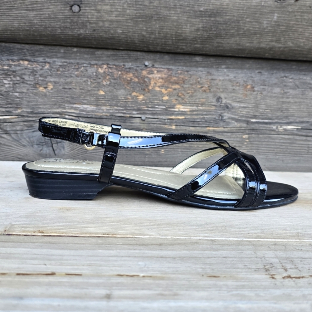 Soft Style Black Patent Sandals